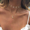 oly-0dcd1d7a27128100e967c22e3dcc6f2e Wholesale popular personalized diamond five-pointed star moon combination multi-layer female necklace Star Crescent Diamond clavicle chain
