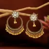 Wholesale Bohemian Retro Ethnic Style Women's Oversized Bell Pendant Earrings Geometric Pattern Zinc Alloy Circle And Oval Craft