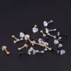 Wholesale Ear Cartilage Rings & Studs Fashion Heart 316L Stainless Steel Waterproof Non Tarnish Surgical Steel Zircon Vacuum Plating