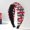 Wholesale American Independence Day Star Element Retro Knot Headband Sweat-Absorbing Yoga Running Sports Headband Black White Red Dark Blue