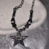 Wholesale Y2g heavy industry beaded star necklace female titanium steel Asian culture girl sweet cool punk style niche necklace fashion