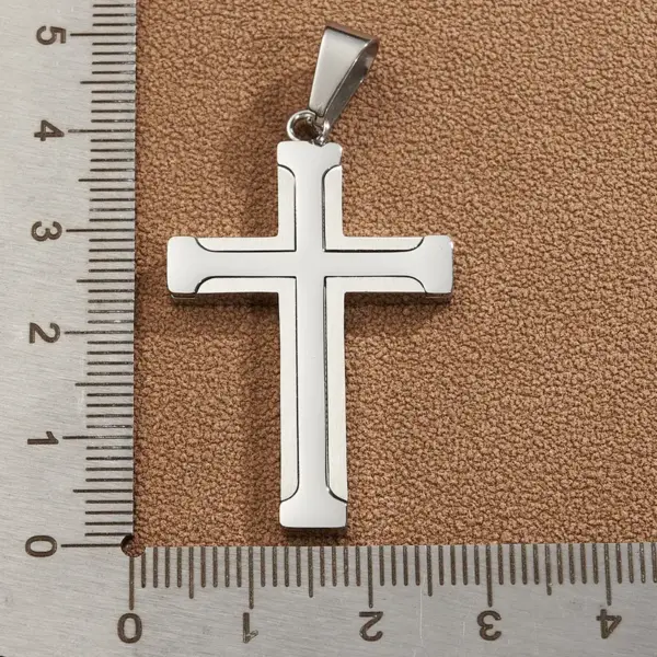 Wholesale DIY Jewelry High-Quality Polished 304 Stainless Steel Rhinestone Cross Handmade National Flag Square Pendant