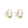 Wholesale Pentagram Earrings For Women With Copper Ear Pins, Electroplated And 14K Real Gold Plated Featuring Zircon Inlay