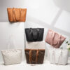 Wholesale Large capacity retro diaper bag, stylish handbag, printed tote bag