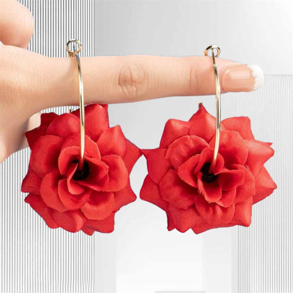 Wholesaleelegant fashion gentle romantic creative red rose earrings ladies gift earrings