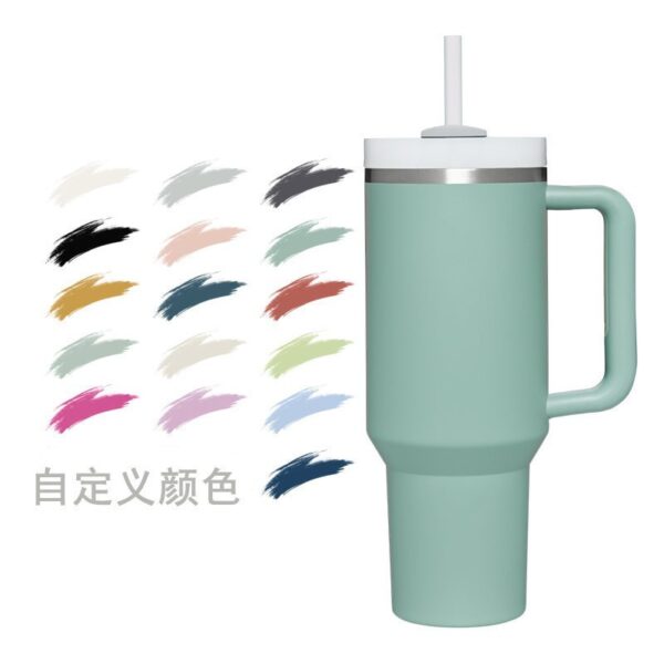 Wholesale  40oz Stainless Steel Ice Cup with Straw Portable Car Cup Large Capacity Thermal Insulation Cup