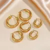 Wholesale Women's Simple Ring Round Earrings Titanium Steel 304 Stainless Steel Stud Earrings Direct Supply