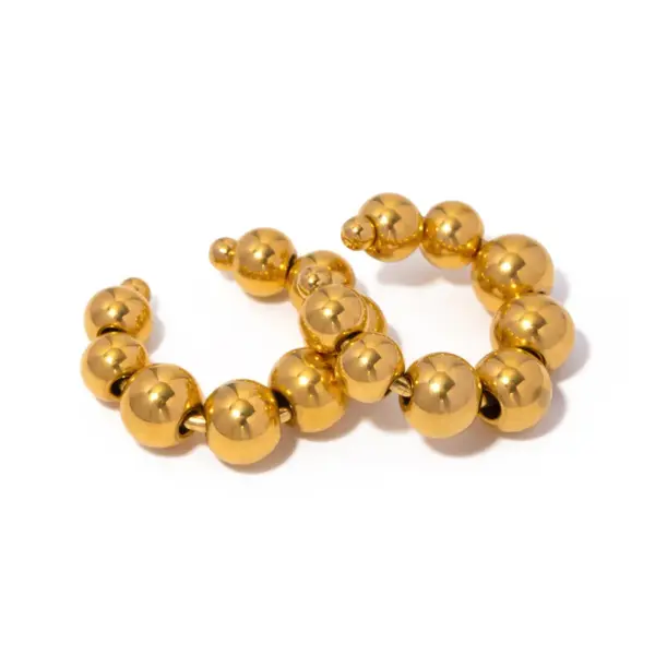 Wholesale PVD Coated Real Gold Plated 18K Gold Solid Color 304 Stainless Steel Simple Style Waterproof Non Tarnish Ear Cuffs