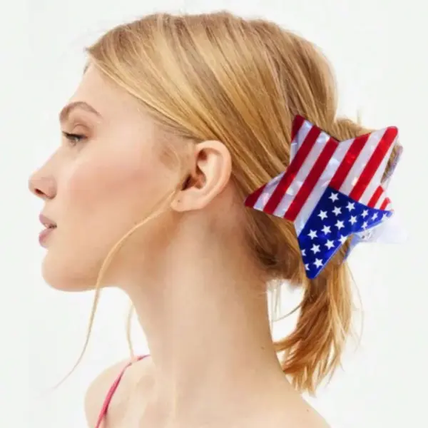 oly-0e48f6051f626e8e8db9a0dd5c2dd66c Wholesale Retro Classic Style Women's American Flag Acrylic Hair Claws