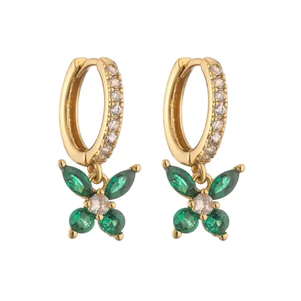 Wholesale 1 Pair Elegant Sweet Butterfly Plating Inlay Copper Zircon 18k Gold Plated Drop Earrings