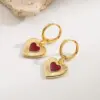 Wholesale 1 Pair Casual Modern Style Simple Style Heart Shape Crown Shell Plating Copper Copper 18K Gold Plated Earrings