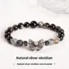 Wholesale JD Jewelry Natural Silver Agate Bowknot Gold Copper Bracelet Fashion High-end Round Bead Bracelet Girl Accessories