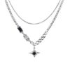 oly-0e67c21cf5c32a5e72573ba99efc0b69 Wholesale Manxing double-layer necklace hip hop design sense niche personalized accessories advanced Qixi boys and girls clavicle chain