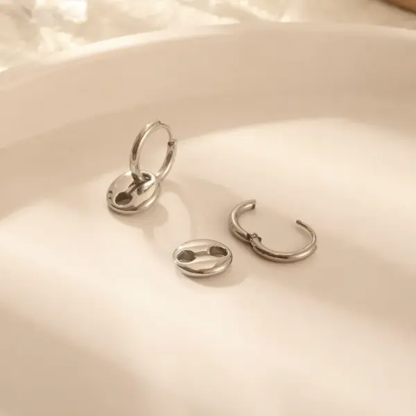Wholesale PVD Coated Real Gold Plated 18K Gold Solid Color 304 Stainless Steel Simple Style Waterproof Non Tarnish Drop Earrings