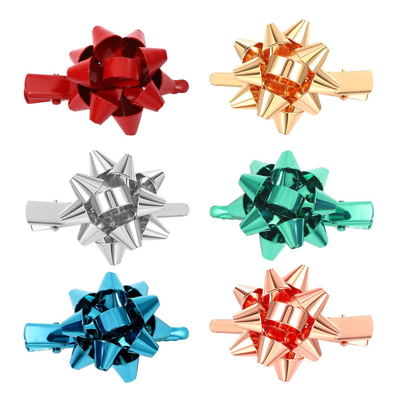 Wholesale European and American Cross-border Christmas Lady Hairpin Christmas Accessories Christmas Bow Hairpin Holiday Gift for Girls