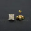 Wholesale Square Zircon Stud Earrings Women's Simple Mix Match Copper Hiphop Style Ear Jewelry Print Other