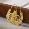 Wholesale Three-dimensional Geometric Earrings For Women In Copper With KC Golden Water Plating And 0.03µm Thickness