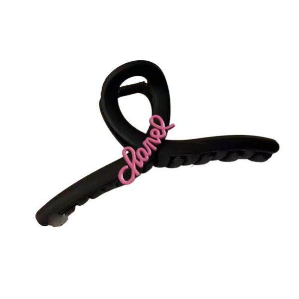 oly-0e978c36c97f2f0e0346b7a35c6a131e Wholesale Tanabata Sweet Cool Barbie Pink Letter Grab Velvet High-grade Hairpin Women's Elegant Shark Clip Hair Accessories