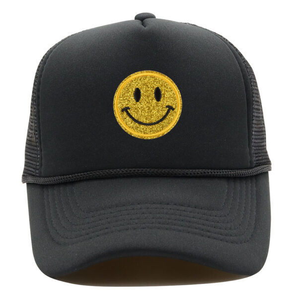 oly-0ea1777d792ccba88a116aa761b02e2b Wholesale American-Style Smiley Face Patch Baseball Cap Cute Casual Versatile Sun Hat Trendy Unisex Trucker Hat Mesh Hat Trendy