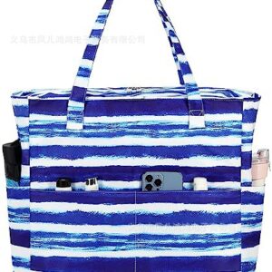 Mixed tie-dye blue stripes