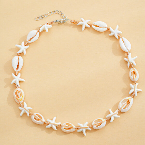 Wholesale Simple and Personalized Fashion Beach Style Starfish Shell Braided Necklace Hawaiian Style Shell Series Necklace