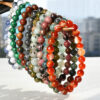 oly-0ec16ca2a3d8c01fae5c7760bfee7dda Wholesale Bracelet 8mm Round Bead Natural Stone Beaded Bracelet Girls Color Tourmaline Crystal Bracelet Batch Stall