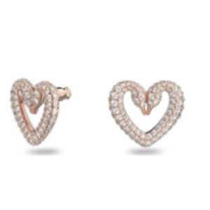 Love swan rose gold stud earrings