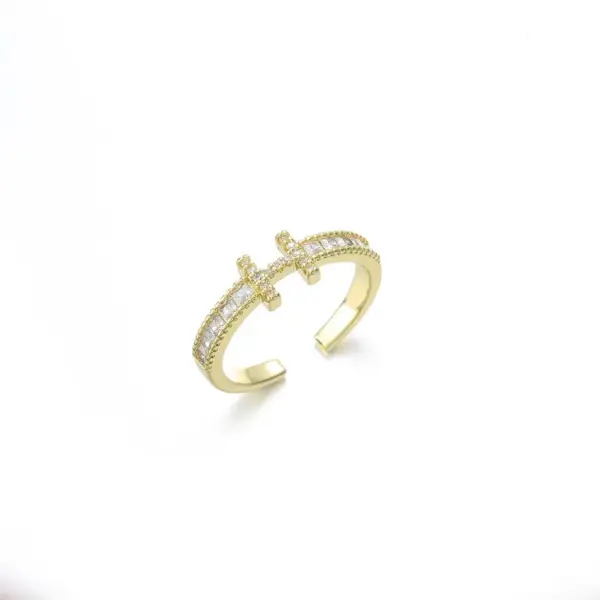 Wholesale Women's Ring New Style Living Mouth Zircon Heart Ring Versatile 304 Stainless Steel Geometric Pattern Luxury Style