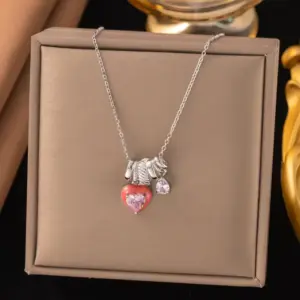 Wholesale Circle Pendant Necklace For Women With Inlay Rhinestones, 18K Real Gold Plated Copper, Water Plating, Featuring Cable Chain
