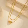Wholesale Jewelry Retro Simple Style Water Droplets 201 Stainless Steel Snake Chain Double Layer Necklaces
