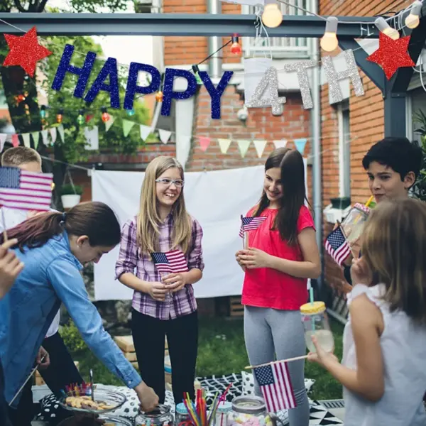 Wholesale Happy Halloween Independence Day Hanging Banner Decoration Scene Props Party Supplies American Flag Bunting Streamers Event Celebration Decoration