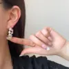 Wholesale Elegant Butterfly Flower Pearl Pendant Earrings With Sparkling Zirconia East Gate Of Seoul Luxury Atmosphere Women's Jewelry