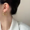 Wholesale Fashionable Geometric Irregular Metal Earrings Women's Stylish Unique Design Trendy Versatile Jewelry Accessories