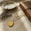 Wholesale Starburst Asymmetrical Necklace For Unisex, Made Of Titanium Steel With 18K Real Gold Plating And Rhinestone Inlay