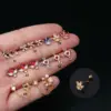 oly-0f018666e9dba60a38ef5bc66e19f891 Wholesale Copper Artificial Gemstones Ear Cartilage Rings & Studs Geometric Waterproof Non Tarnish Surgical Steel