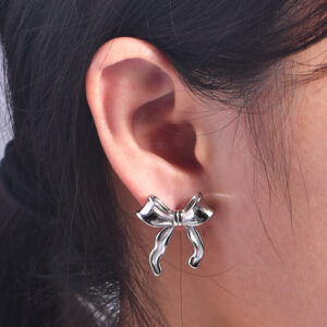 oly-0f132e3f345ebe972b339febfc872396 Wholesale Bowknot Earrings Women's Ins Niche Design Sense European and American Style Exaggerated Earrings Personalized Fashion Simple All-match Earrings