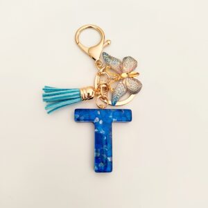Blue letter keychain pendant/T