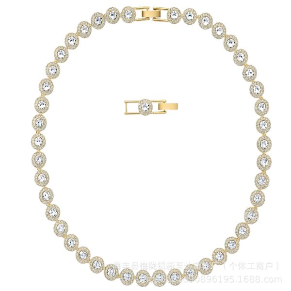 Wholesale Alloy necklace set with crystal-set round-cut bracelet, earrings, and ring