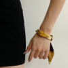 Wholesale Retro vintage Style Golden Light Luxury Silk Scarf Open Wide Bracelet Niche Exaggerated High-end Bracelet