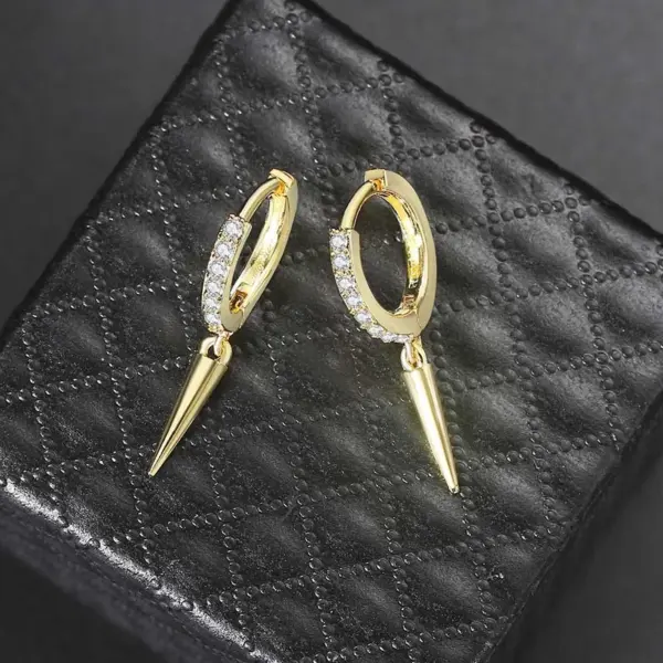 Wholesale Fashion Circle Copper Zircon Drop Earrings 1 Pair