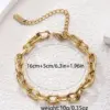 Wholesale Solid Color Waterproof Non Tarnish Couple Bracelets Featuring Handmade Chain In 304 Stainless Steel With 18K Real Gold Electroplated