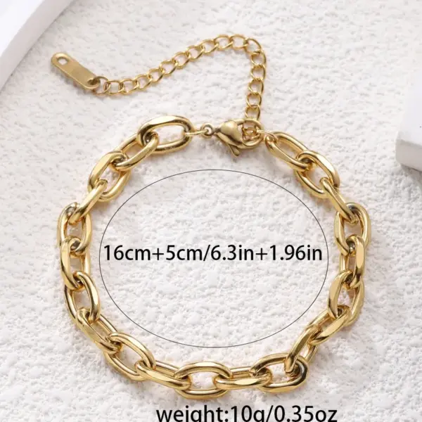 Wholesale Solid Color Waterproof Non Tarnish Couple Bracelets Featuring Handmade Chain In 304 Stainless Steel With 18K Real Gold Electroplated