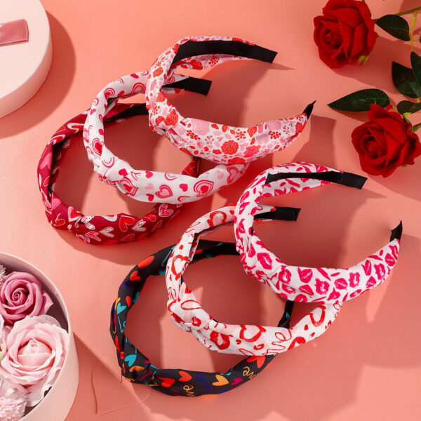 oly-0f5088fd80560ad8dded4abd1c2bb8ca Wholesale Valentine's Day Love Fabric Pink Y2k Headband High Heels Pattern One Arrow Through Heart Pattern Headband Hair Accessories Women