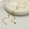 Wholesale Sun Star Moon Vacuum Plating (In Furnace) 304 Stainless Steel Zircon Plated 18K Real Gold Lobster Clasp Cable Chain/Cross Chain/O Chain Bracelet For Women