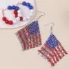 Wholesale New American Independence Day Elements Red White Blue Flag Aluminum Acrylic Earrings Earrings Ear Jewelry Women