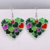 Wholesale arrival St. parcret festival earrings Irish green lucky grass rainbow love acrylic earrings