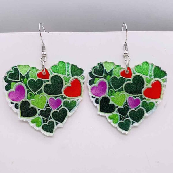 Wholesale arrival St. parcret festival earrings Irish green lucky grass rainbow love acrylic earrings