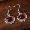 Wholesale Retro Western Style Ruby Earrings National Style Bohemian Personality Jewelry Earrings Gift