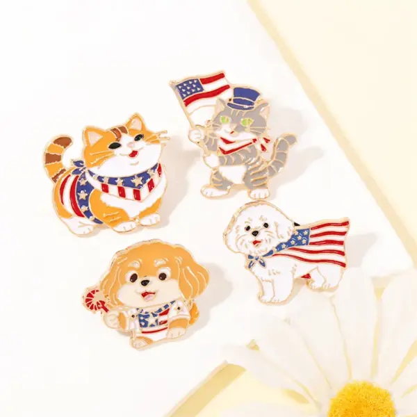 Wholesale Cartoon Animal Pinback Badge In Multicolor Featuring Stamping Craft Made Of Alloy