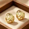 Wholesale Irregular Stud Earrings For Women, Waterproof Non Tarnish 304 Stainless Steel With 0.01µm PVD Coated 18K Real Gold Plating